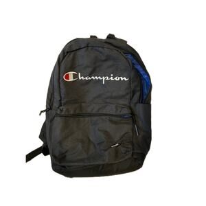 Champion Daily Black Blue Logo Backpack